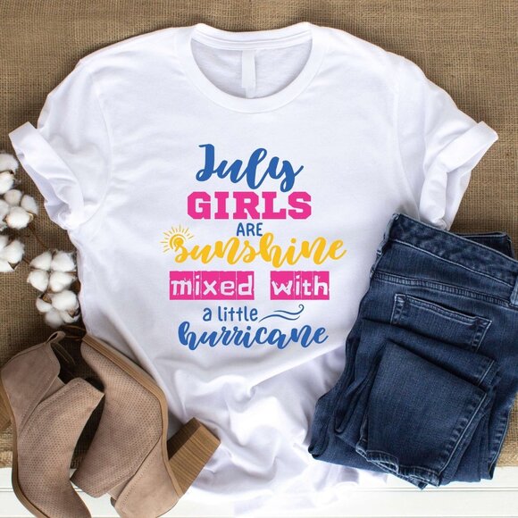 Unbranded Other - July Birthday T-shirt, July Girl Birthday Shirt, July Birthday Tee